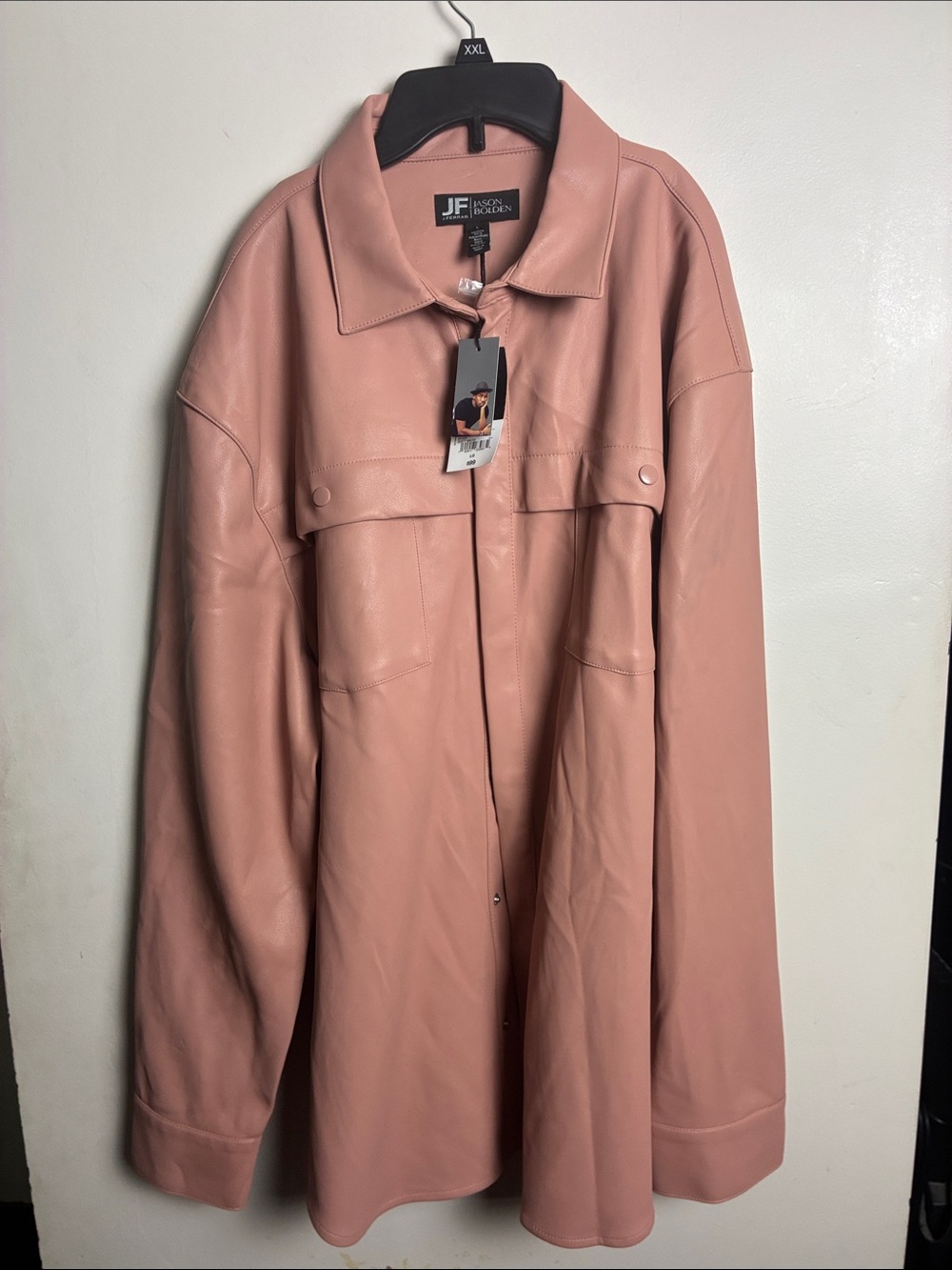 Jason Bolden by J.Ferrar Dusty Rose Faux Leather Jacket